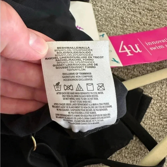 Fit 4 Ur Hips Solid 3 Tier V Hem Mesh Bandeau Romper Swimsuit Size 8 - Picture 6 of 10